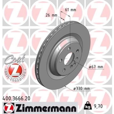 Zimmermann | Bremsscheibe | 400.3666.20