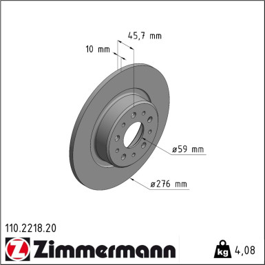 Zimmermann | Bremsscheibe | 110.2218.20