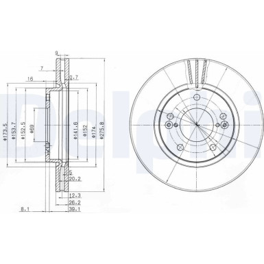 Delphi | Bremsscheibe | BG3721