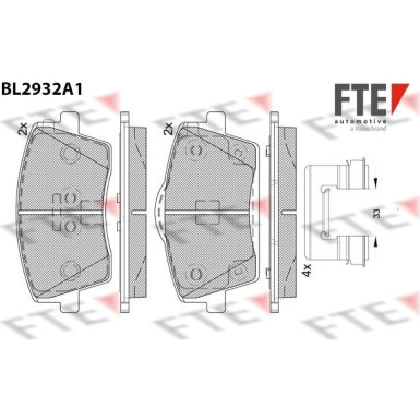 FTE | Bremsbelagsatz, Scheibenbremse | 9011176