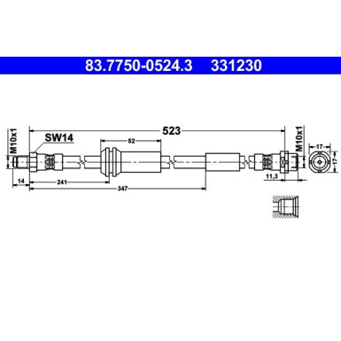 ATE | Bremsschlauch | 83.7750-0524.3