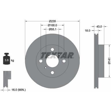 Textar | Bremsscheibe | 92103603