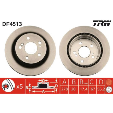 TRW | Bremsscheibe | DF4513