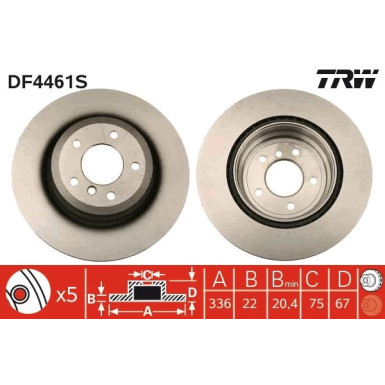 TRW | Bremsscheibe | DF4461S