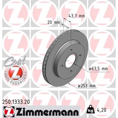 Zimmermann | Bremsscheibe | 250.1333.20