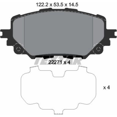 Textar | Bremsbelagsatz, Scheibenbremse | 2227101