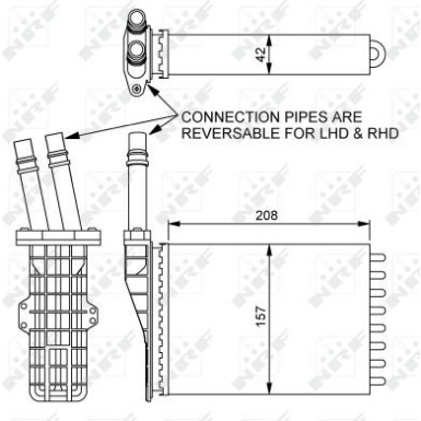 NRF | Wärmetauscher, Innenraumheizung | 54245