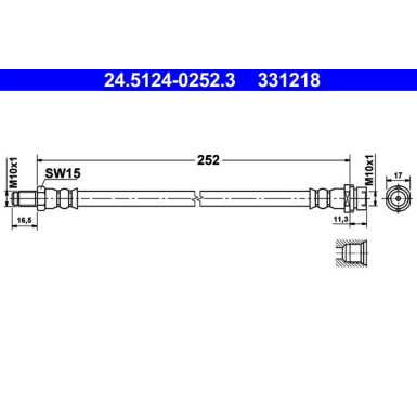 ATE | Bremsschlauch | 24.5124-0252.3