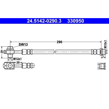 ATE | Bremsschlauch | 24.5142-0290.3