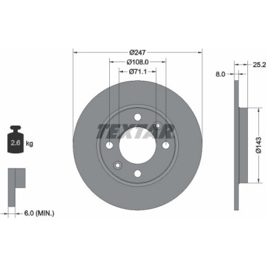 Textar | Bremsscheibe | 92055003