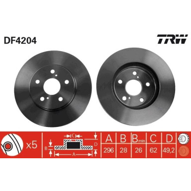 TRW | Bremsscheibe | DF4204