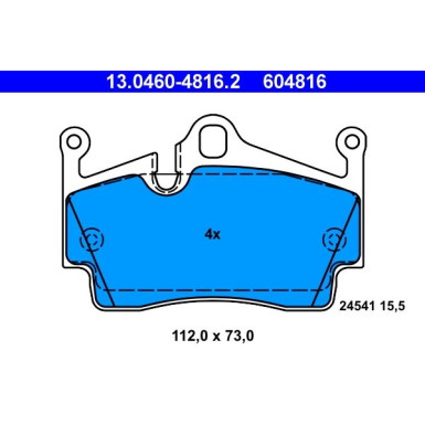 ATE | Bremsbelagsatz, Scheibenbremse | 13.0460-4816.2