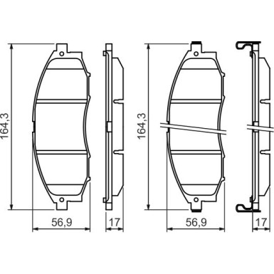 BOSCH | Bremsbelagsatz, Scheibenbremse | 0 986 494 152