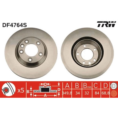 TRW | Bremsscheibe | DF4764S