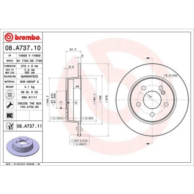 Brembo | Bremsscheibe | 08.A737.11