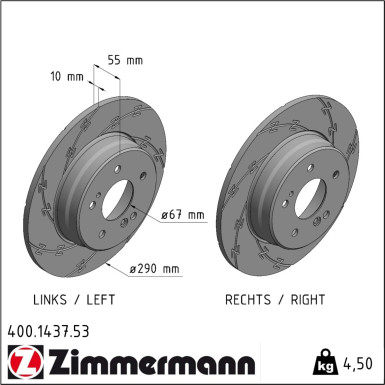 Zimmermann | Bremsscheibe | 400.1437.53