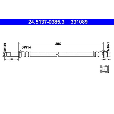 ATE | Bremsschlauch | 24.5137-0385.3