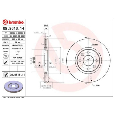 Brembo | Bremsscheibe | 09.9616.11