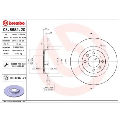 Brembo | Bremsscheibe | 08.8682.21