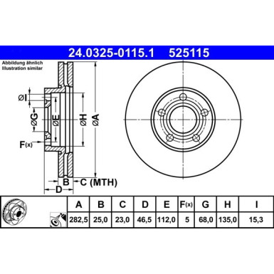 ATE | Bremsscheibe | 24.0325-0115.1