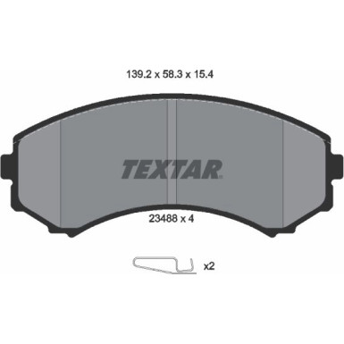 Textar | Bremsbelagsatz, Scheibenbremse | 2348801