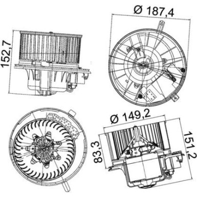 Mahle | Innenraumgebläse | AB 149 000P