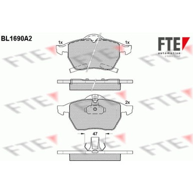 FTE | Bremsbelagsatz, Scheibenbremse | 9010301