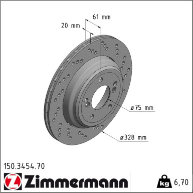 Zimmermann | Bremsscheibe | 150.3454.70