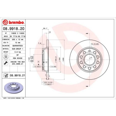 Brembo | Bremsscheibe | 08.9918.21