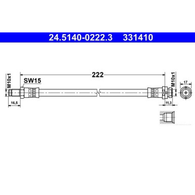 ATE | Bremsschlauch | 24.5140-0222.3