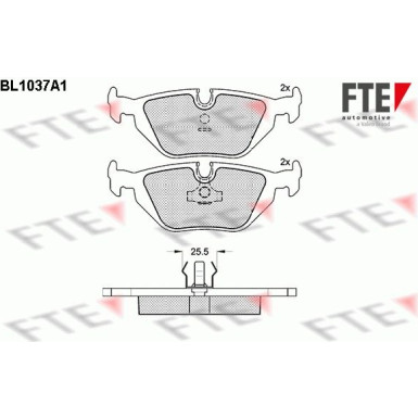 FTE | Bremsbelagsatz, Scheibenbremse | 9010017