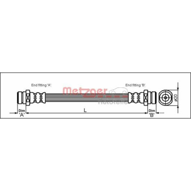 Metzger | Bremsschlauch | 4112257