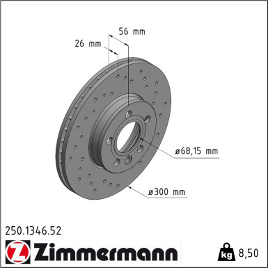 Zimmermann | Bremsscheibe | 250.1346.52