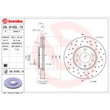 Brembo | Bremsscheibe | 09.9165.1X