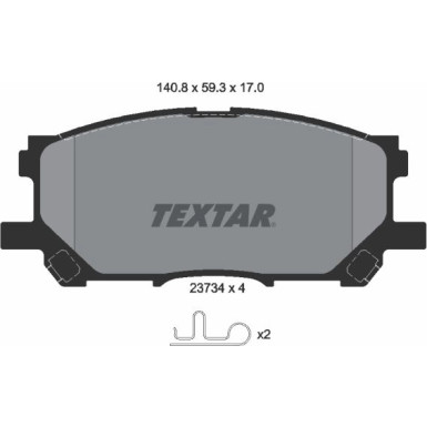 Textar | Bremsbelagsatz, Scheibenbremse | 2373401