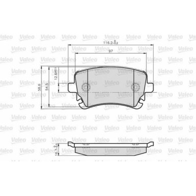 Valeo | Bremsbelagsatz, Scheibenbremse | 872326