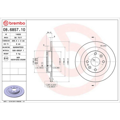 Brembo | Bremsscheibe | 08.6857.10 Brembo | Bremsscheibe | 08.6857.10