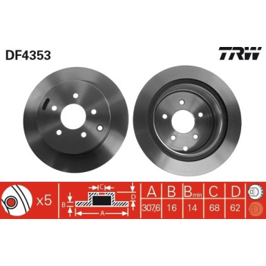 TRW | Bremsscheibe | DF4353