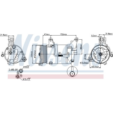 Nissens | Kompressor, Klimaanlage | 89340