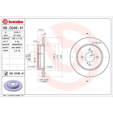 Brembo | Bremsscheibe | 08.C046.41