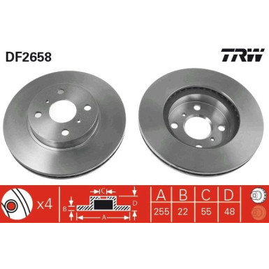 TRW | Bremsscheibe | DF2658