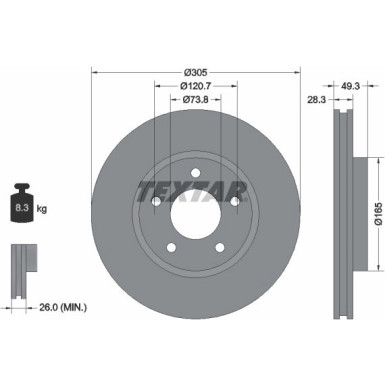 Textar | Bremsscheibe | 92098900