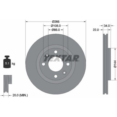 Textar | Bremsscheibe | 92111503