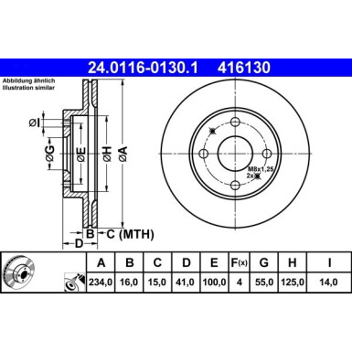 ATE | Bremsscheibe | 24.0116-0130.1