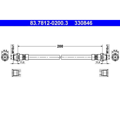 ATE | Bremsschlauch | 83.7812-0200.3