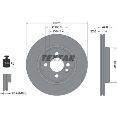 Textar | Bremsscheibe | 92262403