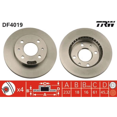 TRW | Bremsscheibe | DF4019