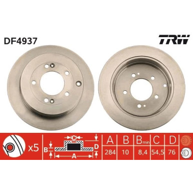 TRW | Bremsscheibe | DF4937