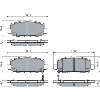 BOSCH | Bremsbelagsatz, Scheibenbremse | 0 986 494 838