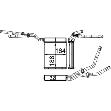 Mahle | Wärmetauscher, Innenraumheizung | AH 199 000S